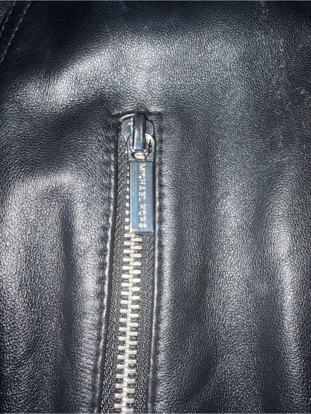 Michael Kors black leather moto jacket